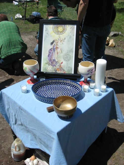 Beltane 2010 altar USUPA (Utah State University Pagan Alliance) May 1 2012 Green Canyon Logan UT