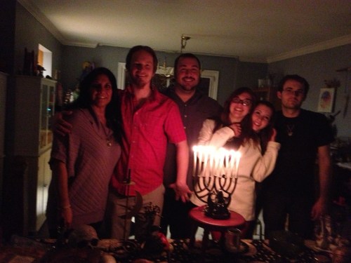 New Moon Ritual December 15, 2012 L to R: Sharon Pellum, Sergey Khrushchev, Daniel Cureton, Aryssa Pellum, Kandrie Mylorie and Ashton Longhurst, Salt Lake City, UT