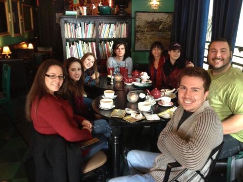 Witches' Tea December 30, 2012 l to r- Kendra and Bri Kennedy, Kandrie Mylroie, Steven Wellington, Stephanie, Callista Dreamwalker, Tyson Chase and Daniel Cureton, Beehive Tea Room, Salt Lake City, UT December 30, 2012