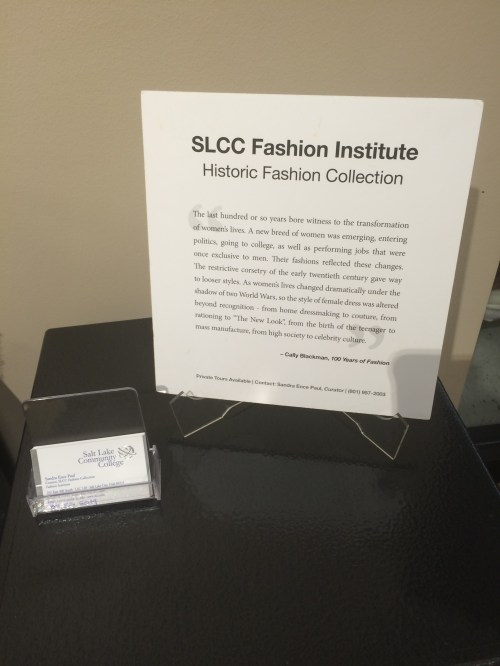 5th Annual Salt City Steamfest, sign for fashion colleciton, Friday, August 12, 2016, Utah Cultural Center, West Valley City, UT