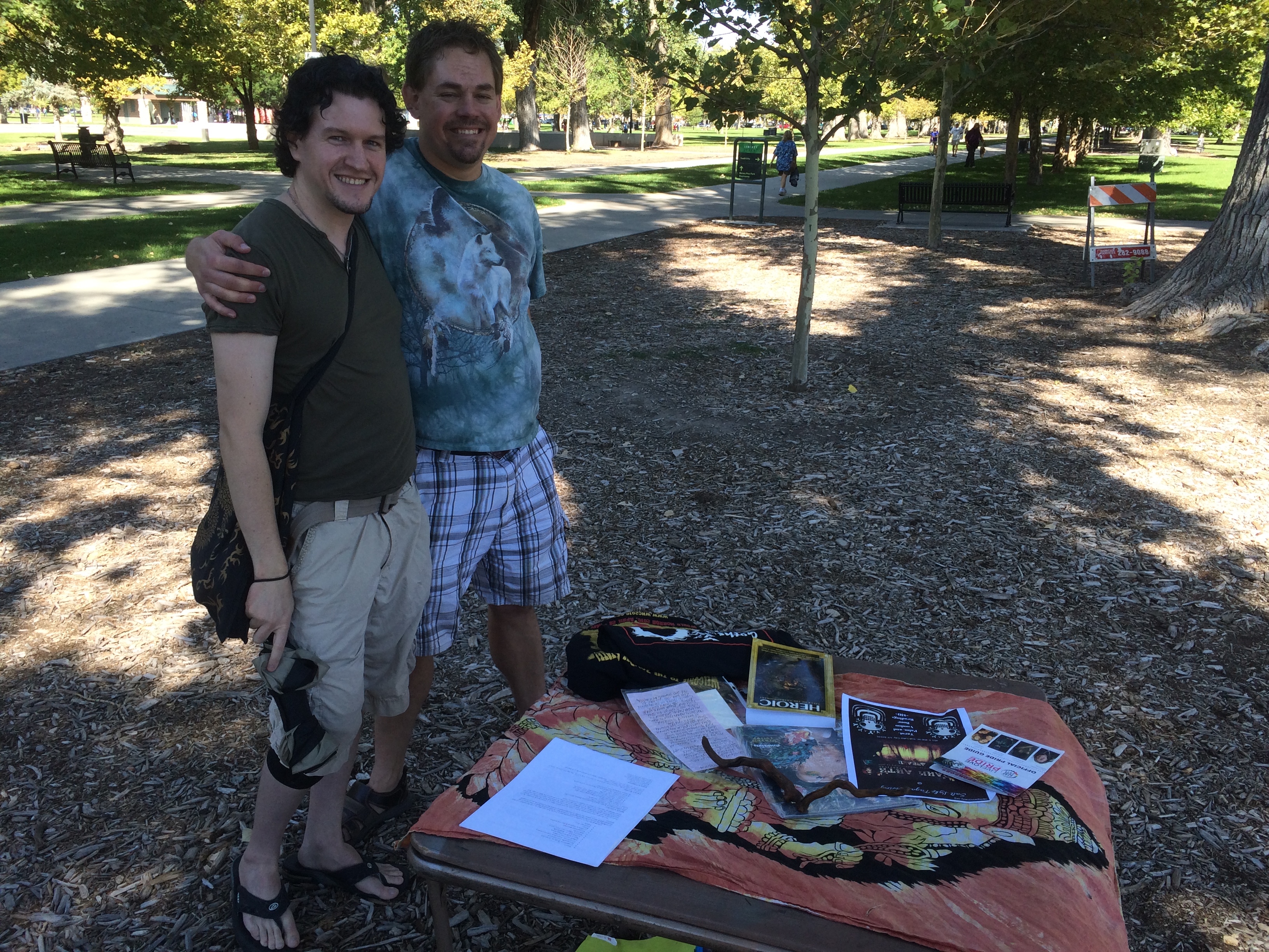 Salt Lake City 15th Annual Pagan Pride Day, altar with Fu, Saturday, September 17, 2016, Liberty Park, Salt Lake City, UT