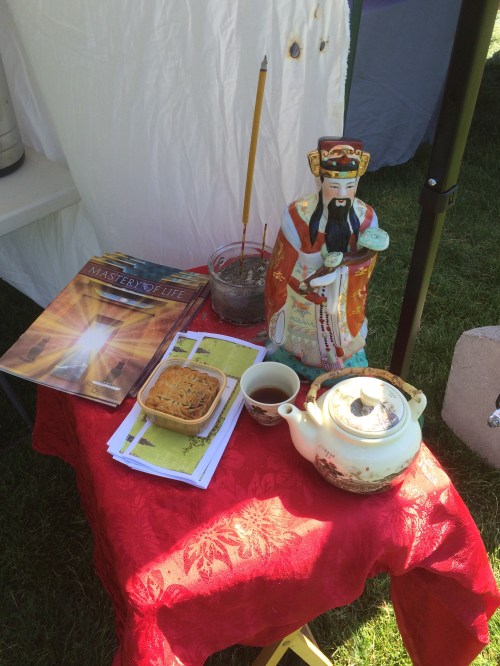 Salt Lake City 15th Annual Pagan Pride Day, altar with Fu, Saturday, September 17, 2016, Liberty Park, Salt Lake City, UT — 