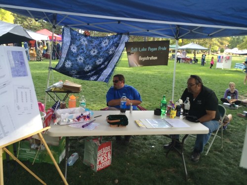 Salt Lake City 15th Annual Pagan Pride Day, registration booth, Saturday, September 17, 2016, Liberty Park, Salt Lake City, UT 